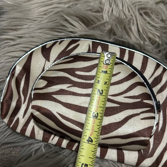 NWOT Set of 3-Cosmetic Bag-Animal Print-Brown/Cream - Picture 8 of 11